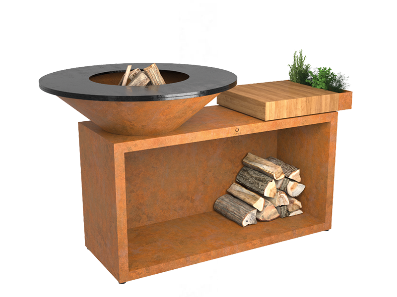 Island Corten 100 Teakholz