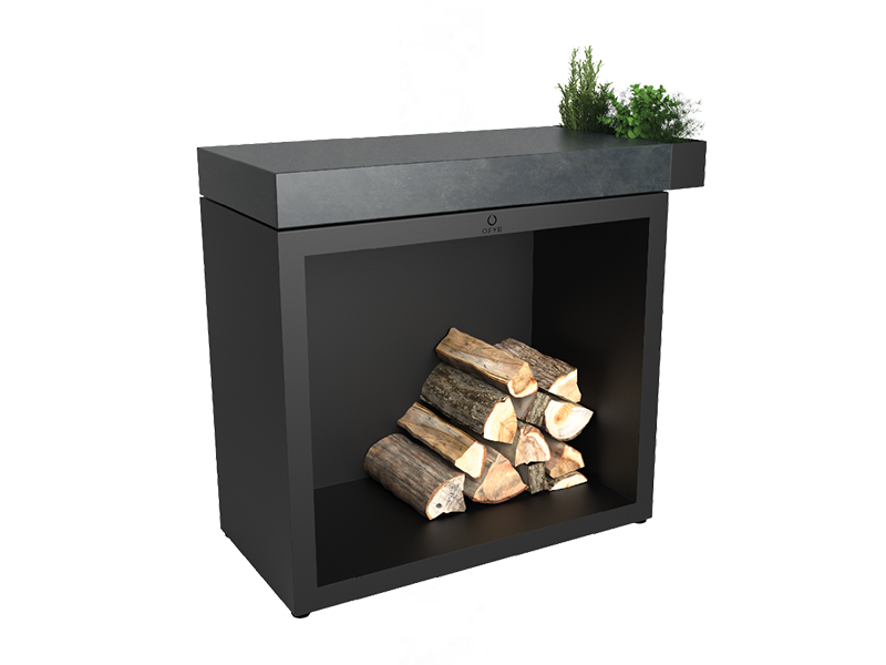 Butcher Block Storage 90 Black Keramik Dunkelgrau