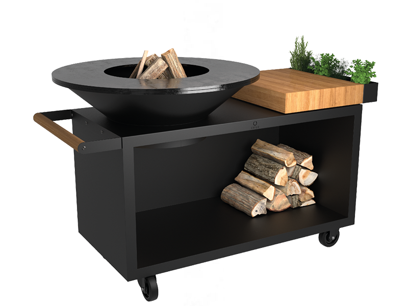 Ofyr Island 100 PRO Teakholz Feuerplatte