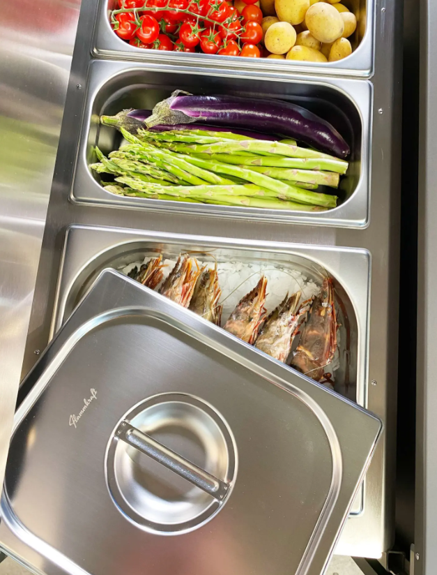 Flammkraft Schubladeneinsatz Edelstahl-Behälter für BLOCK M