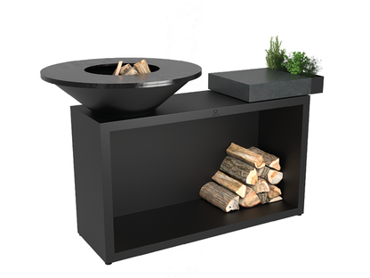 Ofyr Island Black 85 Keramik Dunkelgrau Feuerplatte