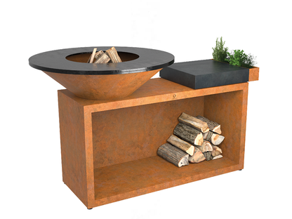Ofyr Island Corten 100 Keramik Dunkelgrau Feuerplatte