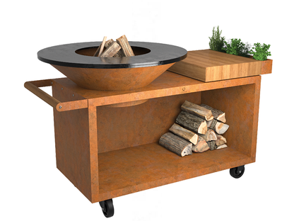 Ofyr Island 100 PRO Teakholz Feuerplatte