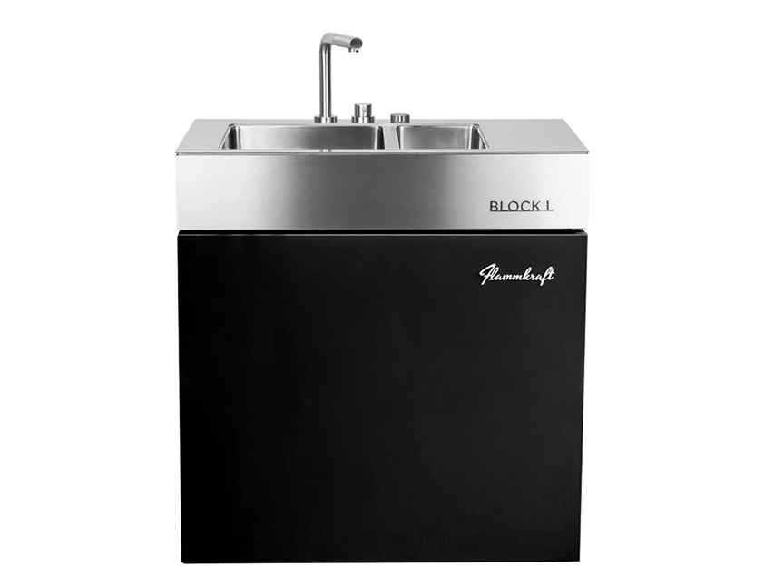 Flammkraft Block L Doppelwaschbecken Outdoor-Küchenmodul