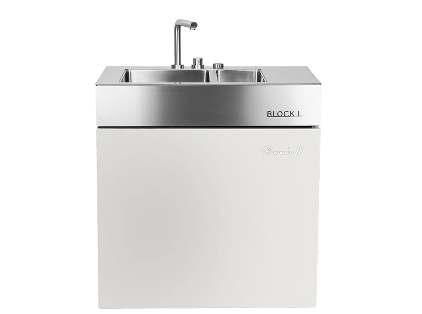 Flammkraft Block L Doppelwaschbecken Outdoor-Küchenmodul