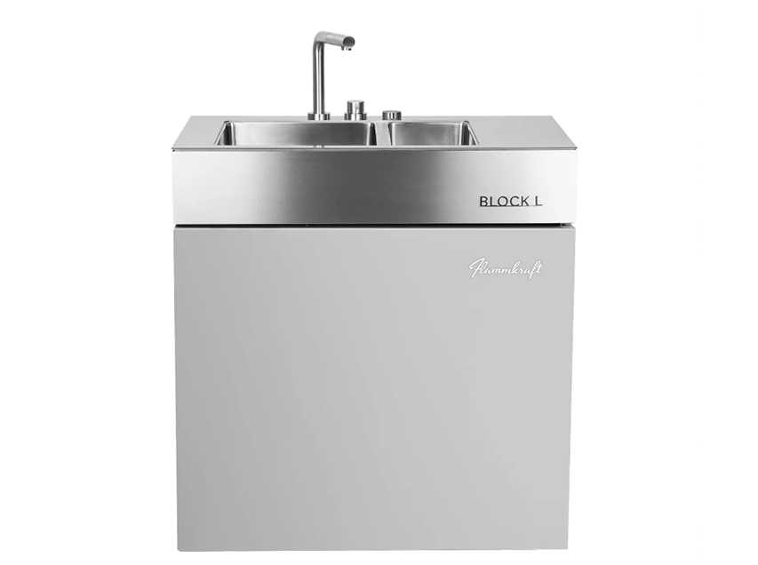 Flammkraft Block L Doppelwaschbecken Outdoor-Küchenmodul