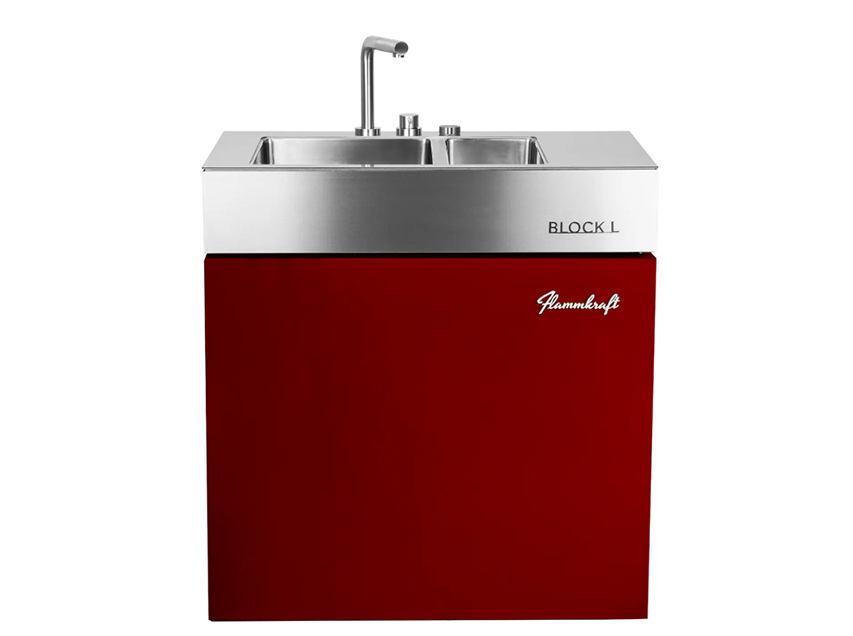 Flammkraft Block L Doppelwaschbecken Outdoor-Küchenmodul