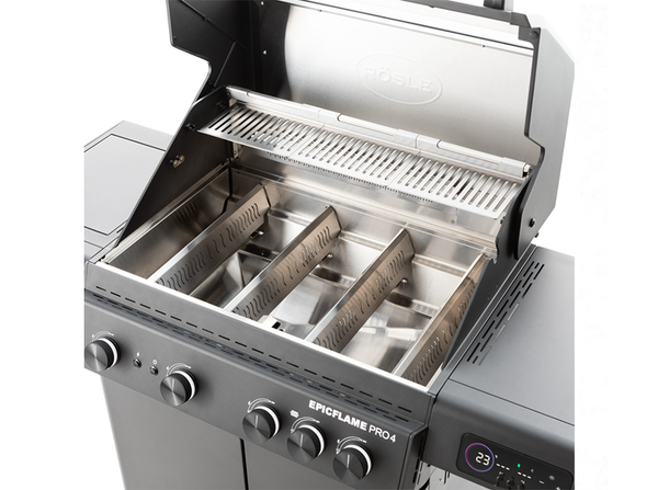 Rösle EPICFLAME PRO 4 / Zubehör Bundle / Gasgrill 50mbar