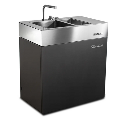 Flammkraft Block L Doppelwaschbecken Outdoor-Küchenmodul