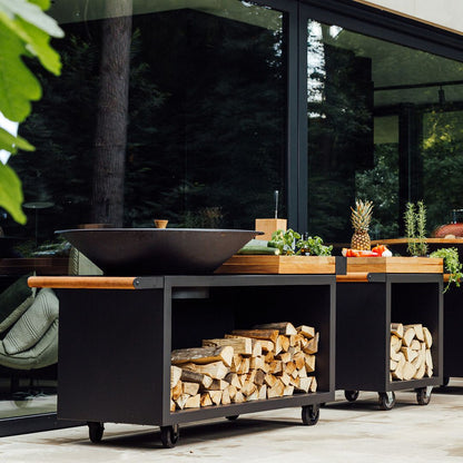 Ofyr Island 100 PRO Teakholz Feuerplatte