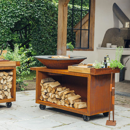 Ofyr Island 100 PRO Teakholz Feuerplatte