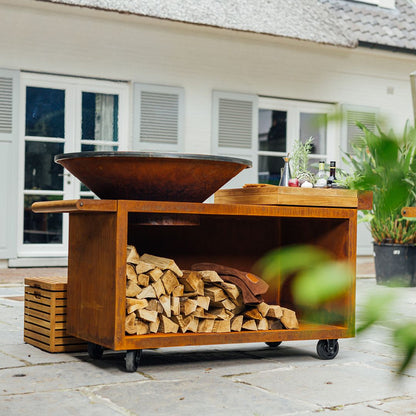 Ofyr Island 100 PRO Teakholz Feuerplatte