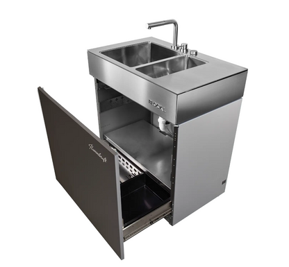 Flammkraft Block L Doppelwaschbecken Outdoor-Küchenmodul