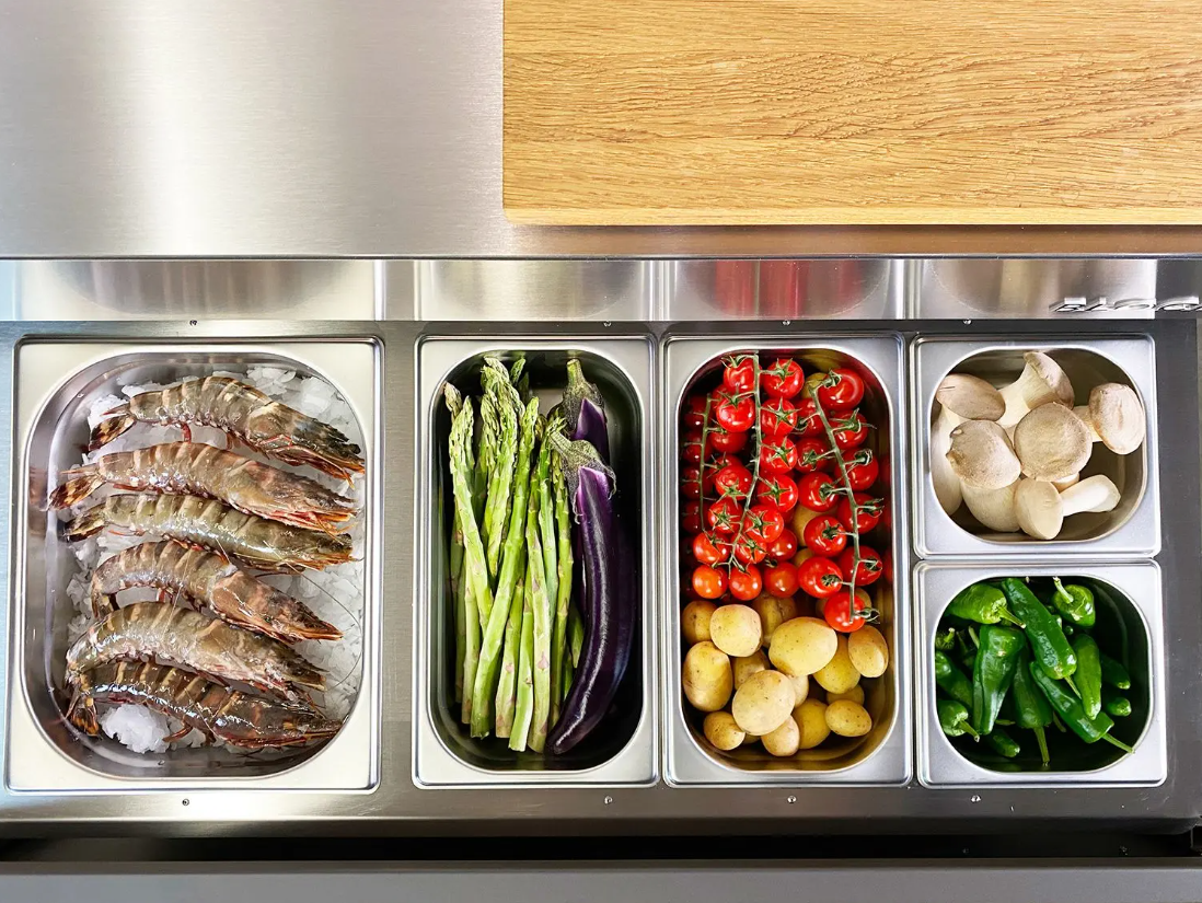 Flammkraft Schubladeneinsatz Edelstahl-Behälter für BLOCK M