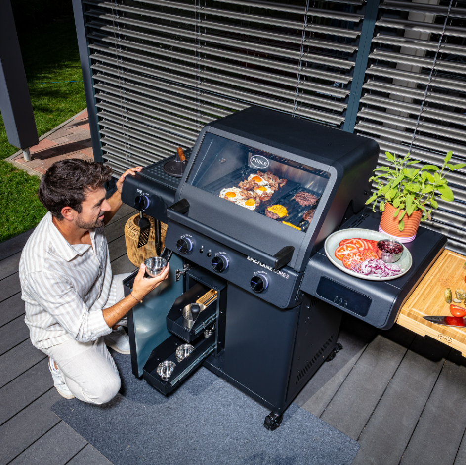 Rösle EPICFLAME Core 3 / Zubehör Bundle / Gasgrill 50mbar
