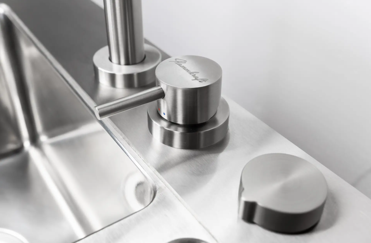 Flammkraft Block L Doppelwaschbecken Outdoor-Küchenmodul