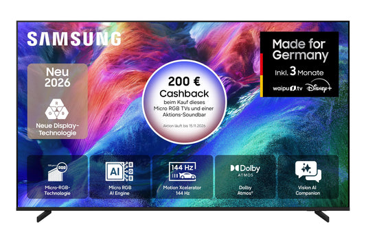 Samsung GMR65R85HAUXZG, 65" Micro RGB 4K Smart TV mit 144 Hz