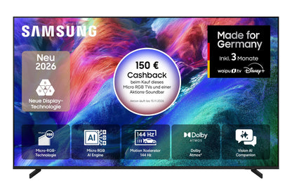 Samsung GMR55R85HAUXZG, 55" Micro RGB 4K Smart TV mit 144 Hz