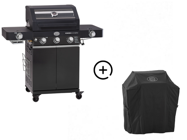 BBQ-Station VIDERO G3-S NERO Vario+ inkl. Abdeckhaube